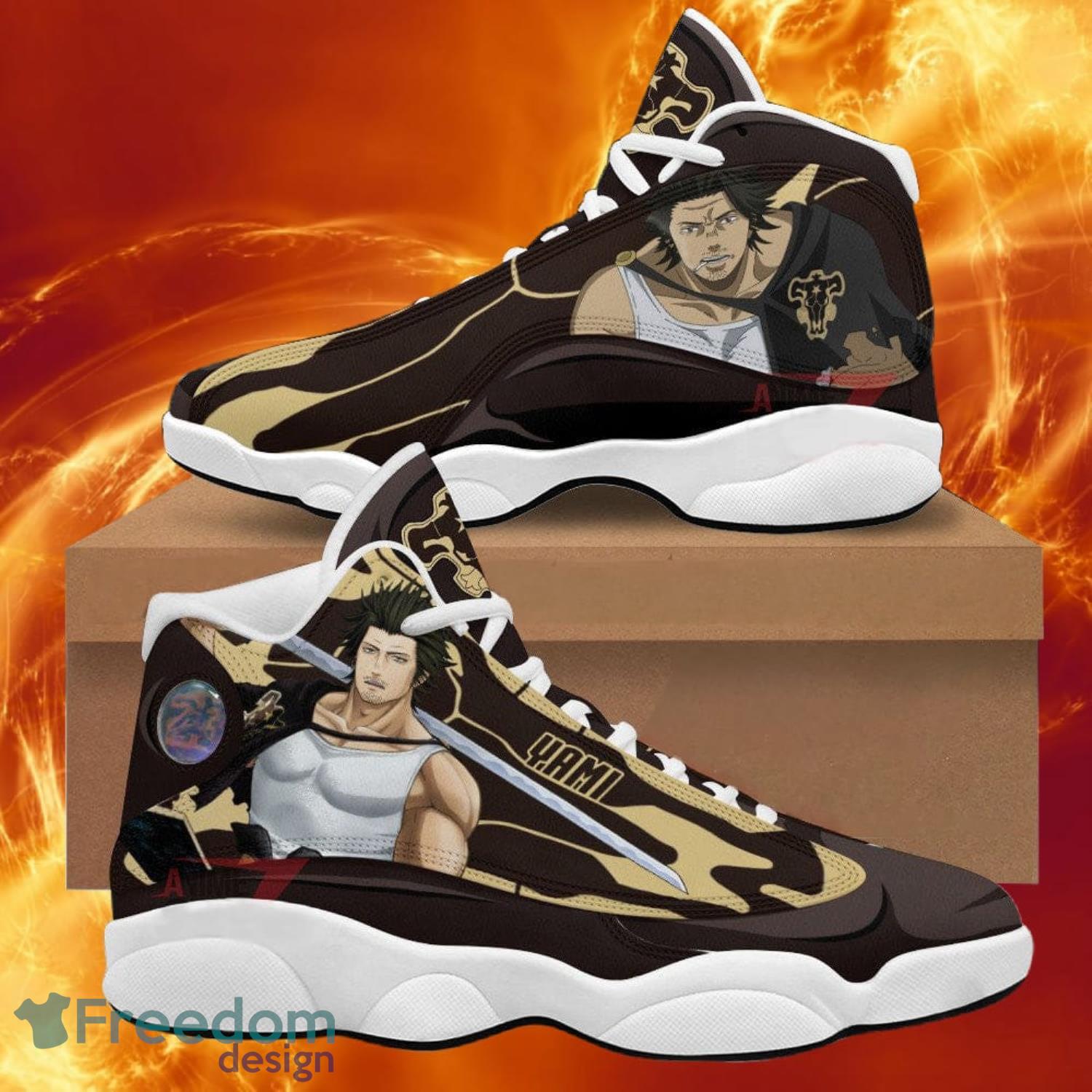 Black Clover Air Jordan 13 Sneakers Yami Sukehiro Black Bull Anime Shoes Gift For Fans Product Photo 1