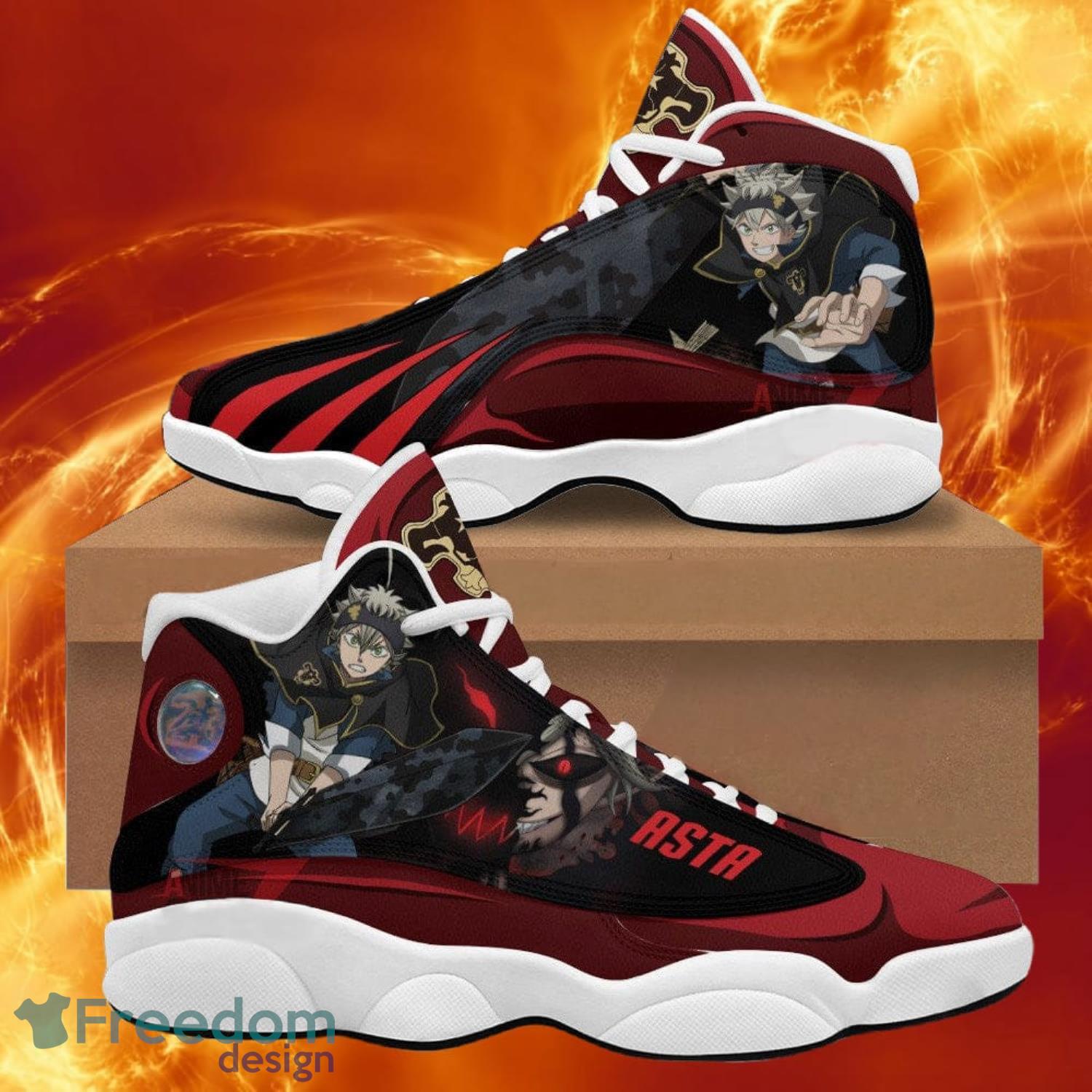 Black Clover Asta Air Jordan 13 Sneakers Anime Shoes Gift For Fans 38q Product Photo 1