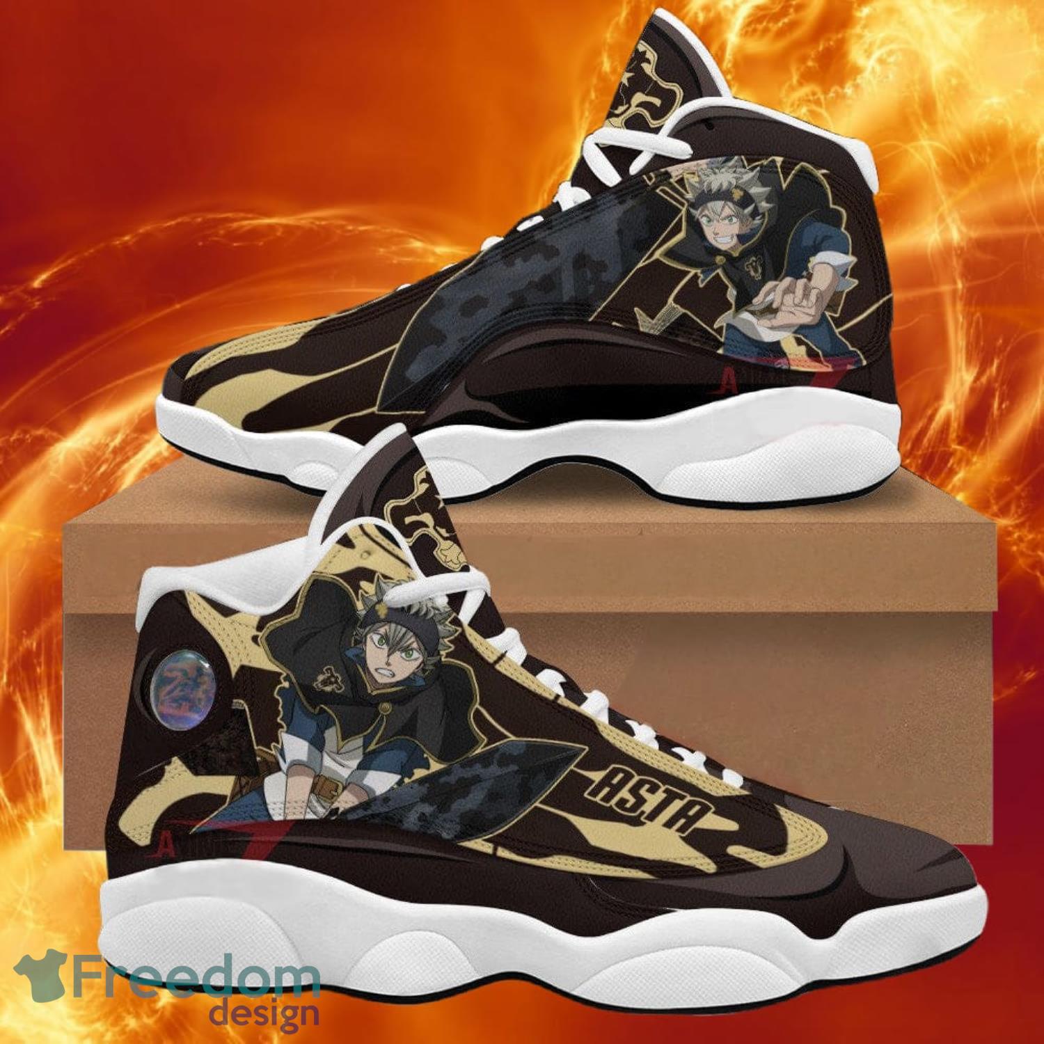 Black Clover Asta Black Bull Air Jordan 13 Sneakers Anime Shoes Gift For Fans Product Photo 1