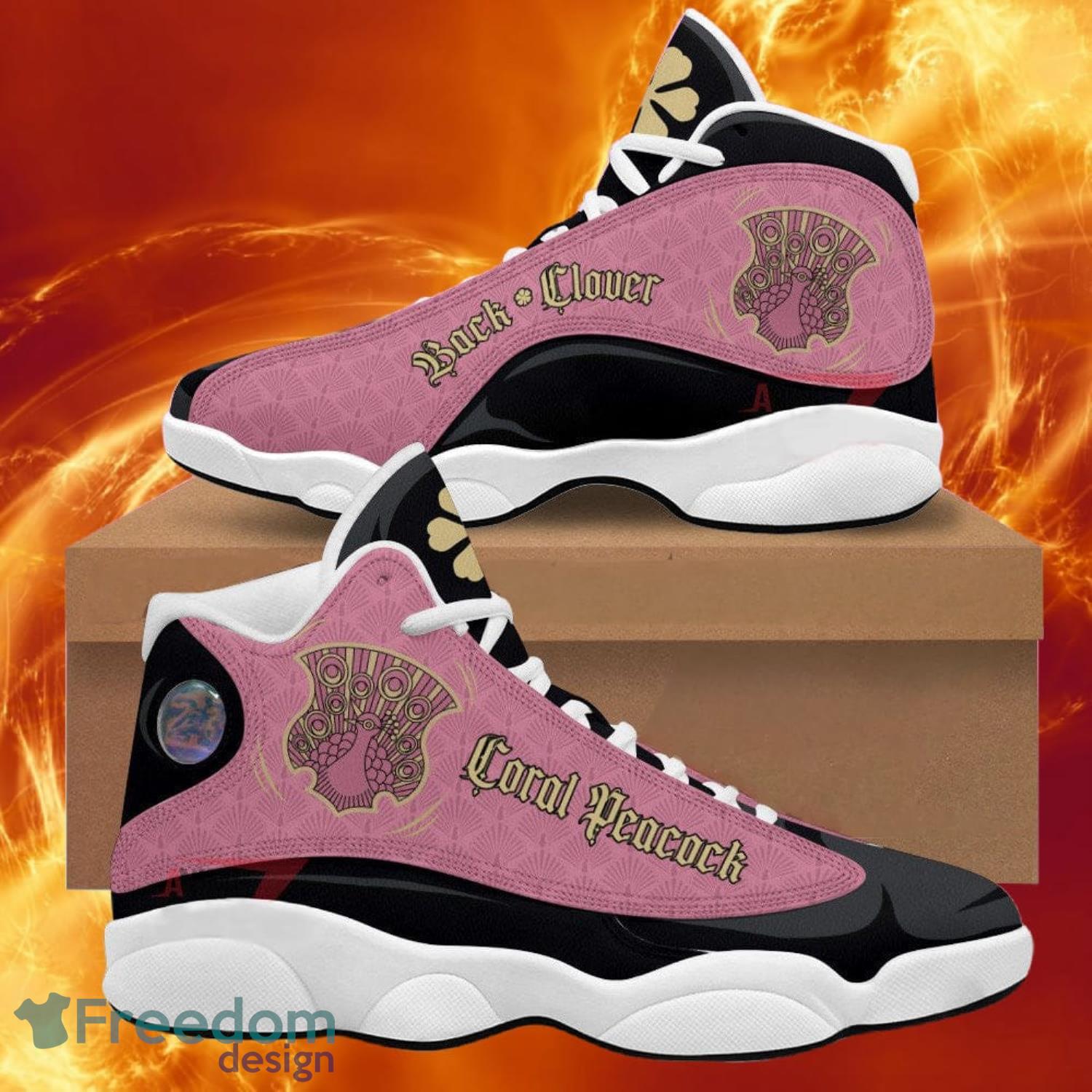 Black Clover Coral Peacock Air Jordan 13 Anime Shoes Gift For Fans Product Photo 1