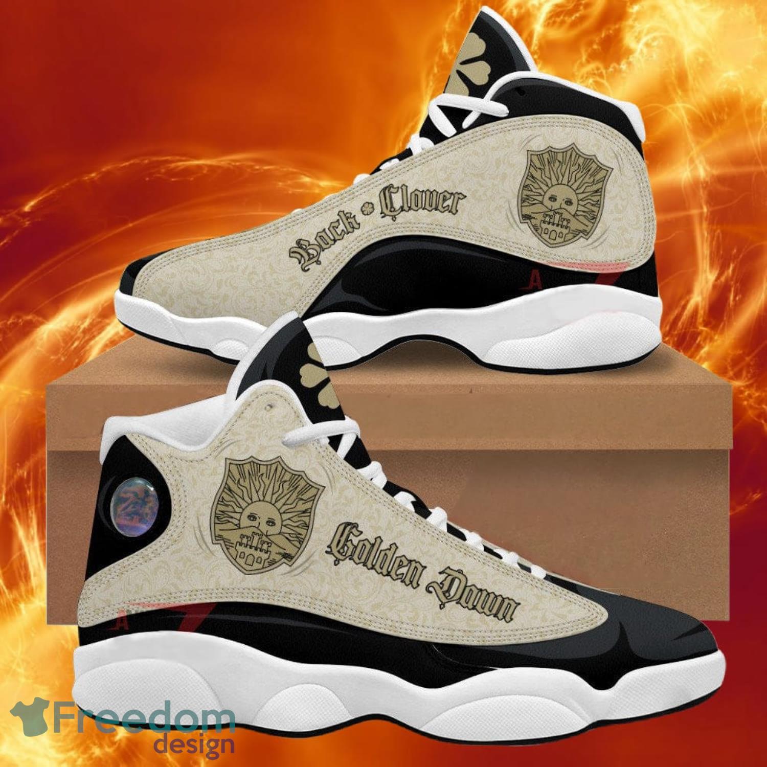 Black Clover Golden Dawn Air Jordan 13 Anime Shoes Gift For Fans Product Photo 1