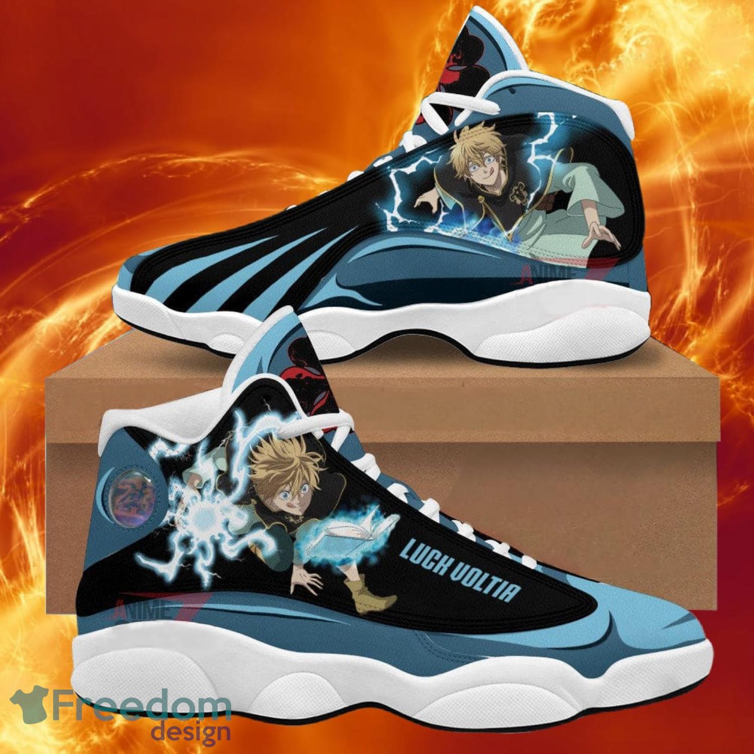 Black Clover Luck Voltia Air Jordan 13 Sneakers Anime Shoes Gift For Fans Product Photo 1