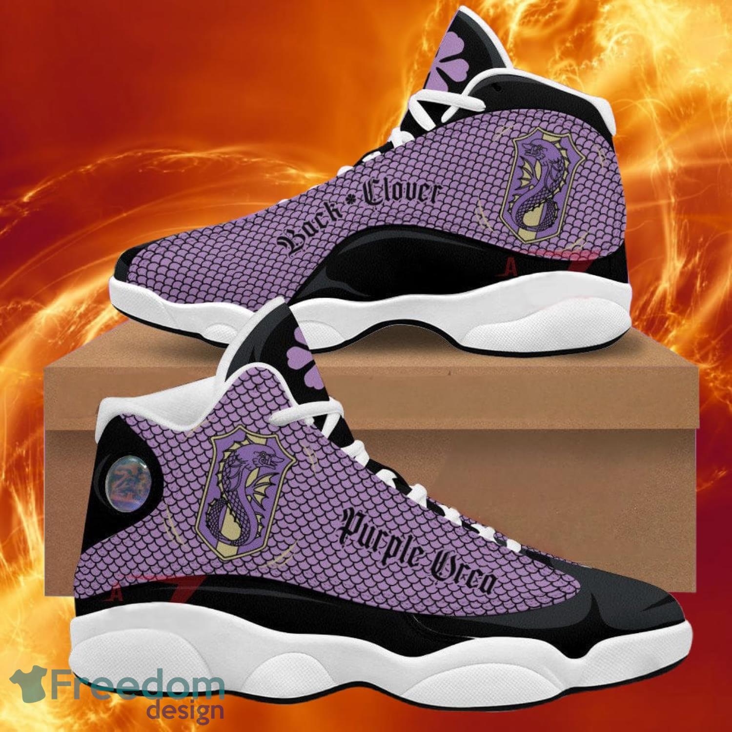 Black Clover Purple Orca Air Jordan 13 Anime Shoes Gift For Fans Product Photo 1