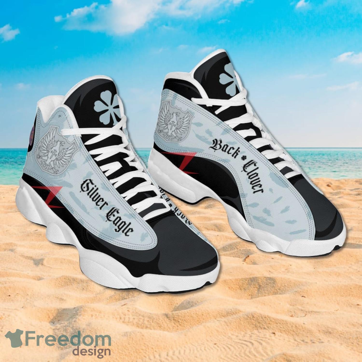 Black Clover Silver Eagle Air Jordan 13 Anime Shoes Gift For Fans Product Photo 2