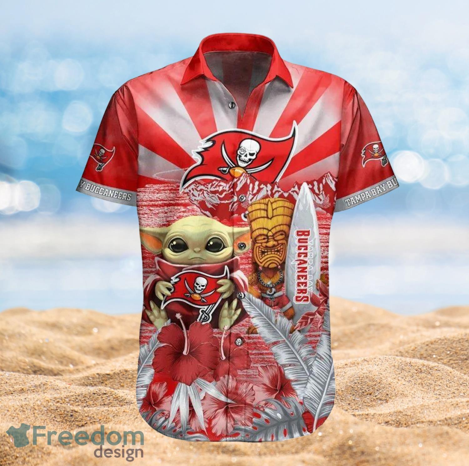 Buccaneers Baby Yoda Star Wars Beach Summer Hawaiian Shirt Full Over Print Product Photo 2