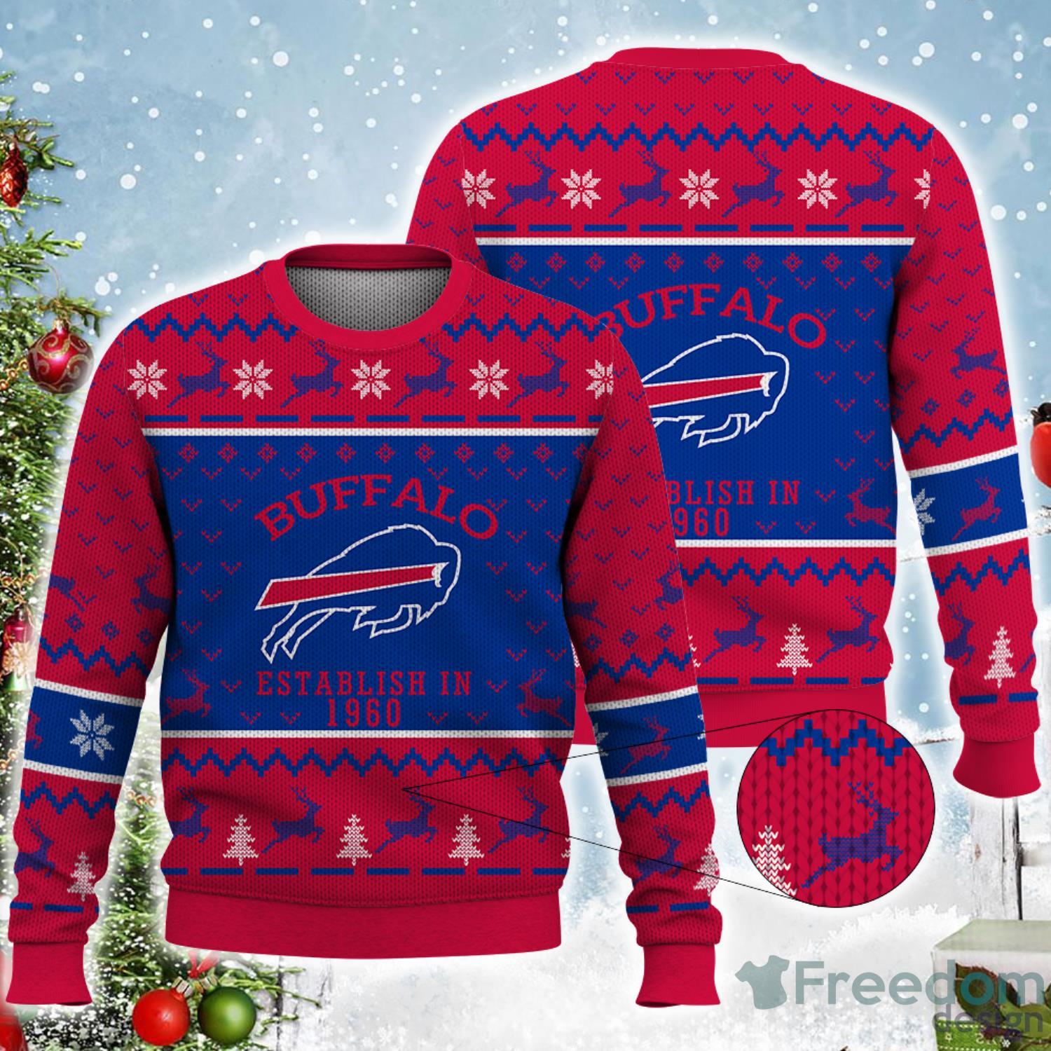 Buffalo Bills Christmas Reindeers Pattern Ugly Christmas Sweater -  Freedomdesign