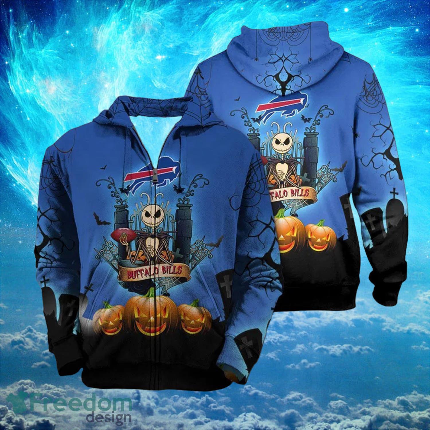 Buffalo Bills Halloween Jack Skellington Hoodies Full Over Print Product Photo 2