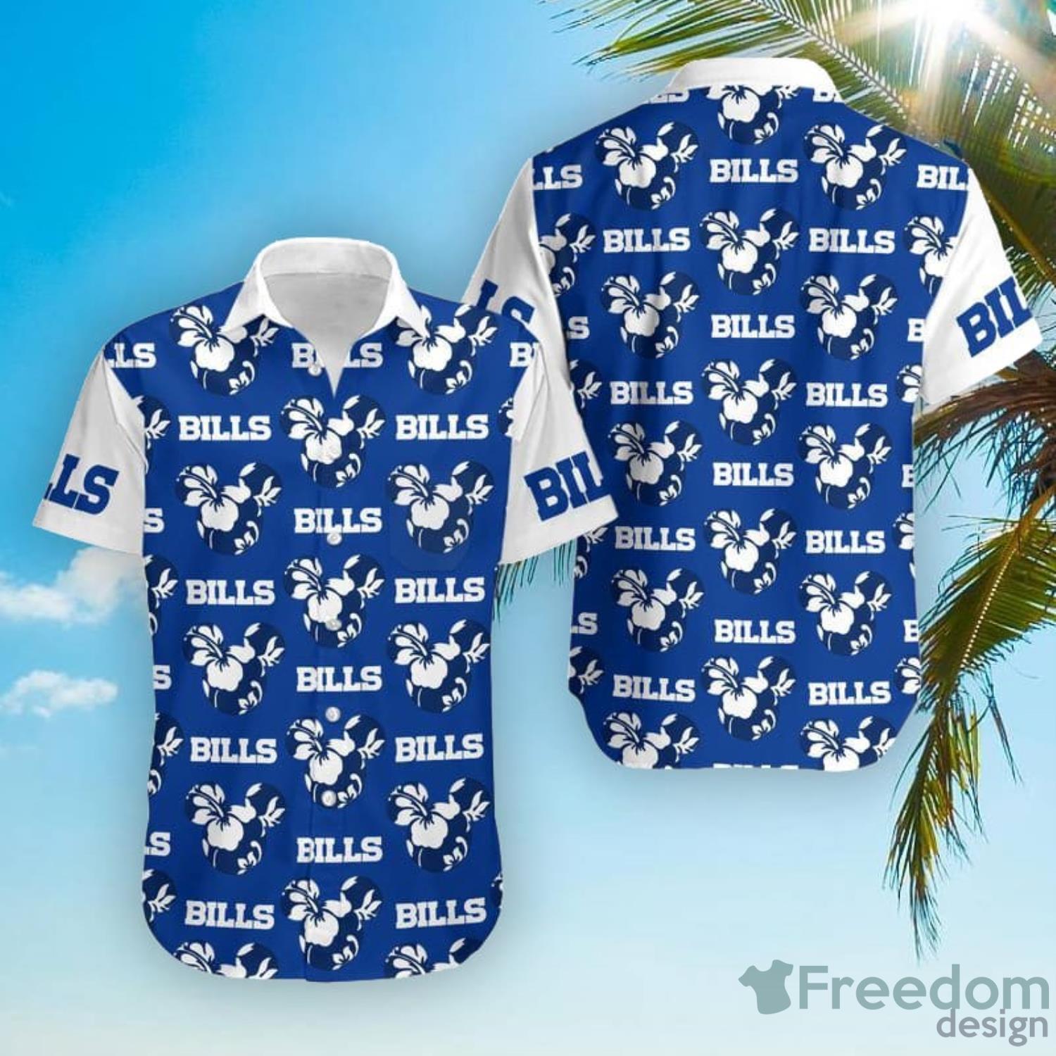 Buffalo Bills Hawaiian Shirt Blue Flower Custom Hawaiian Shirts