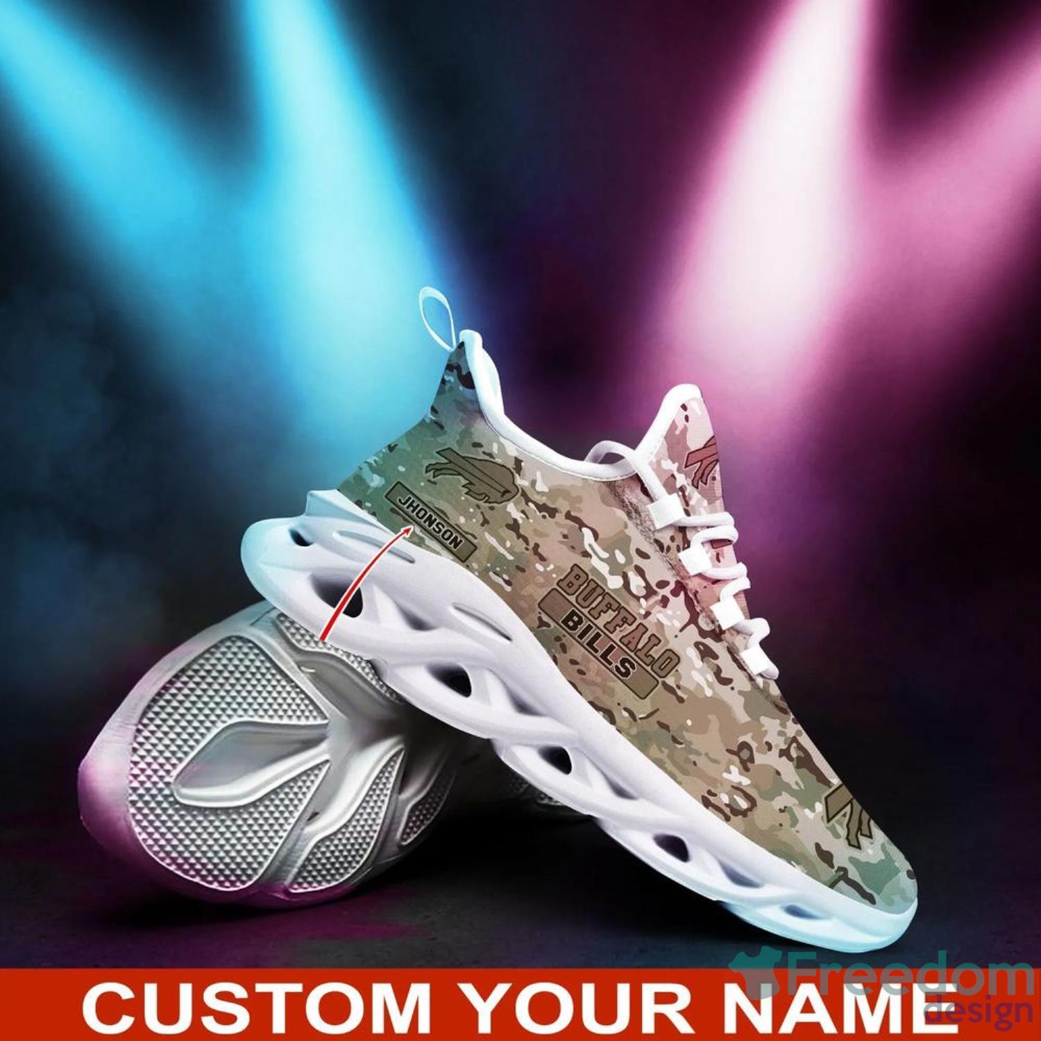 Buffalo Bills Camo Camouflage Design Running Sneaker Max Soul