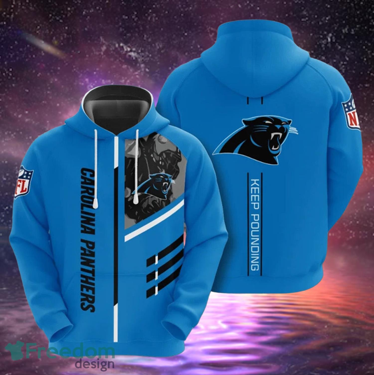 Carolina Panthers Blue Hoodies Full Over Print Product Photo 1