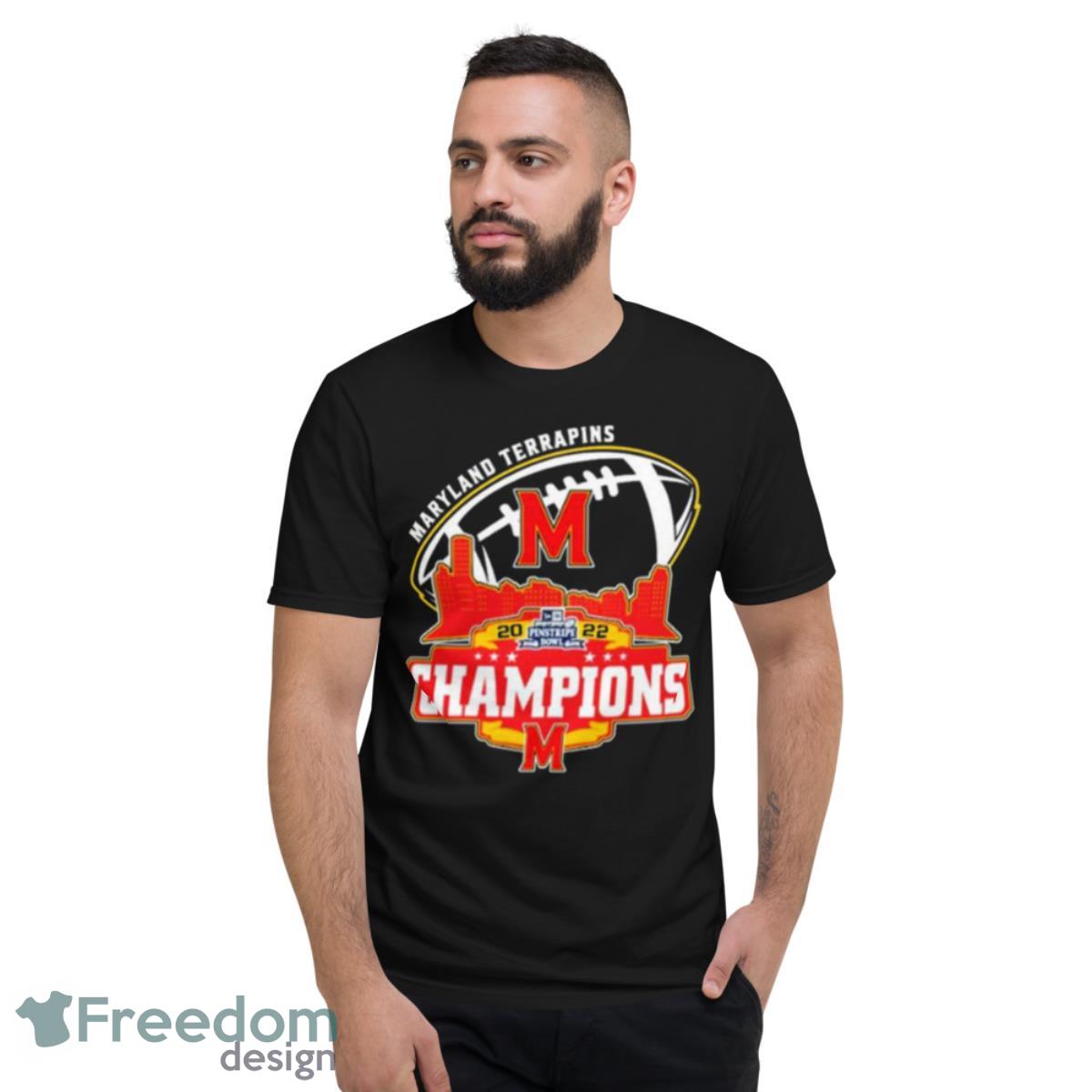 Champion Maryland Terrapins Logo Pinstripe Bowl City 2022 Shirt - Short Sleeve T-Shirt