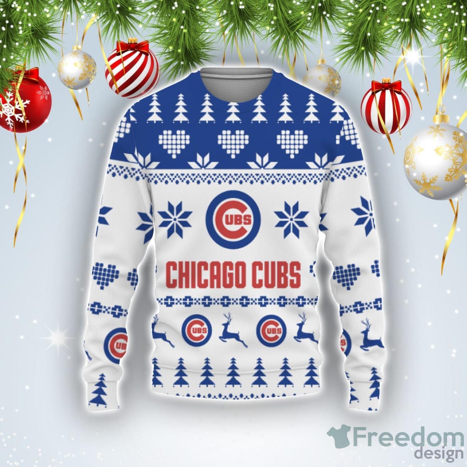 Christmas Gift Chicago Cubs Christmas Snowflakes Pattern 3D Ugly Christmas  Sweater For Men And Women