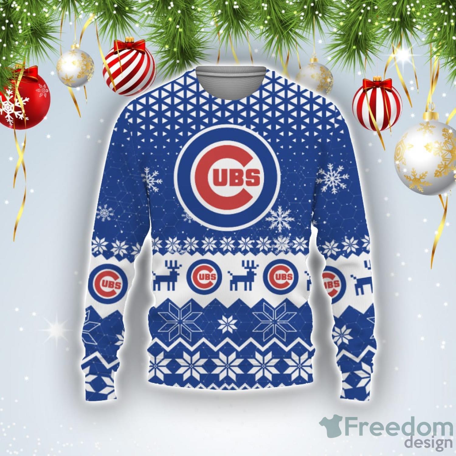 Christmas Gift Chicago Cubs Christmas Snowflakes Pattern 3D Ugly Christmas  Sweater For Men And Women