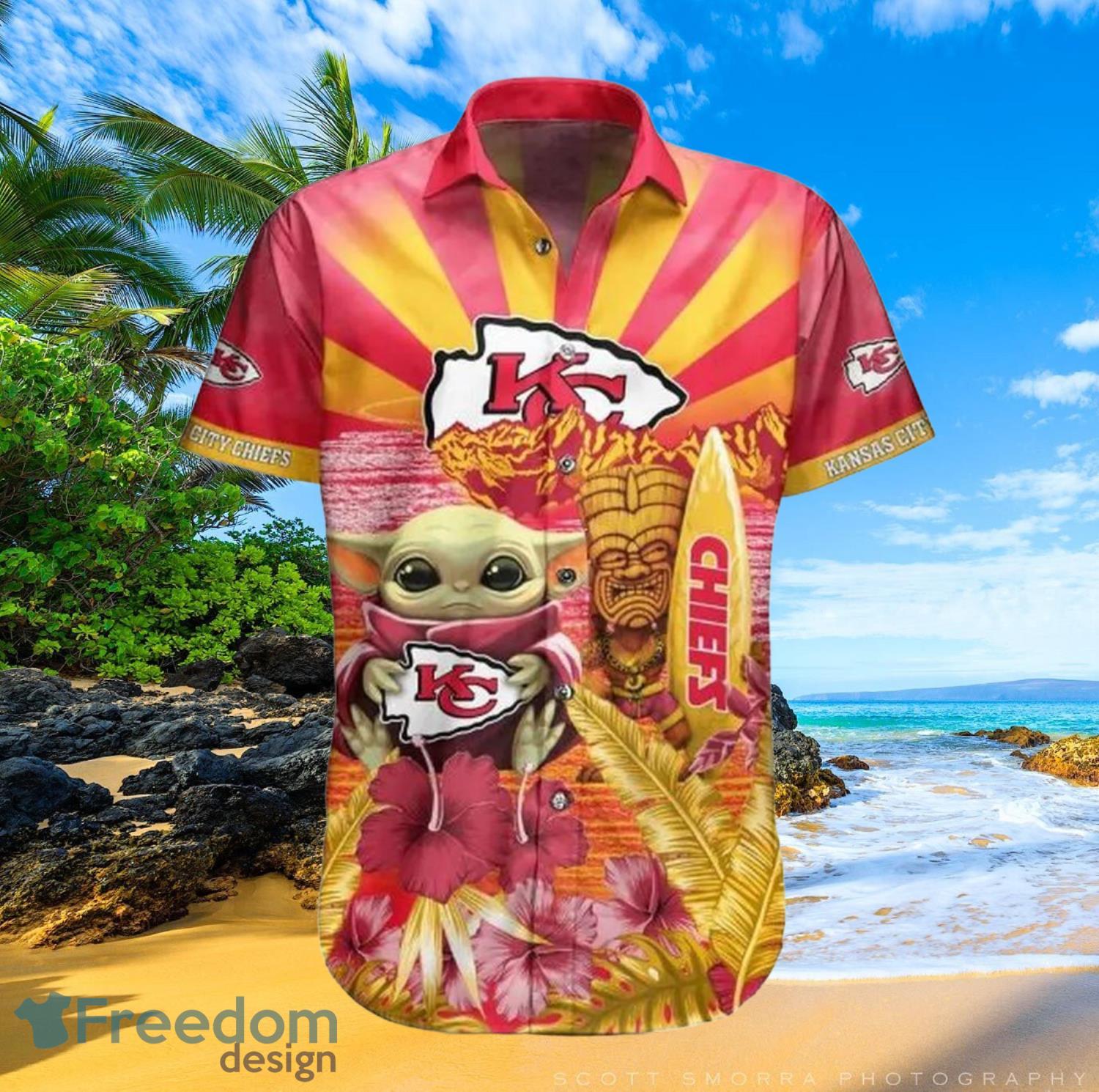 Cardinals Baby Yoda Star Wars Beach Summer Hawaiian Shirt Full Over Print -  Freedomdesign