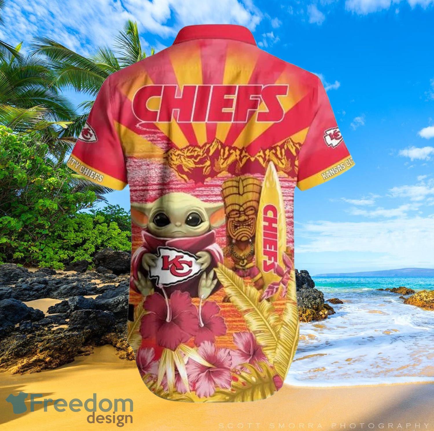 Kansas City Chiefs Baby Yoda Custom Name Hawaiian Shirt