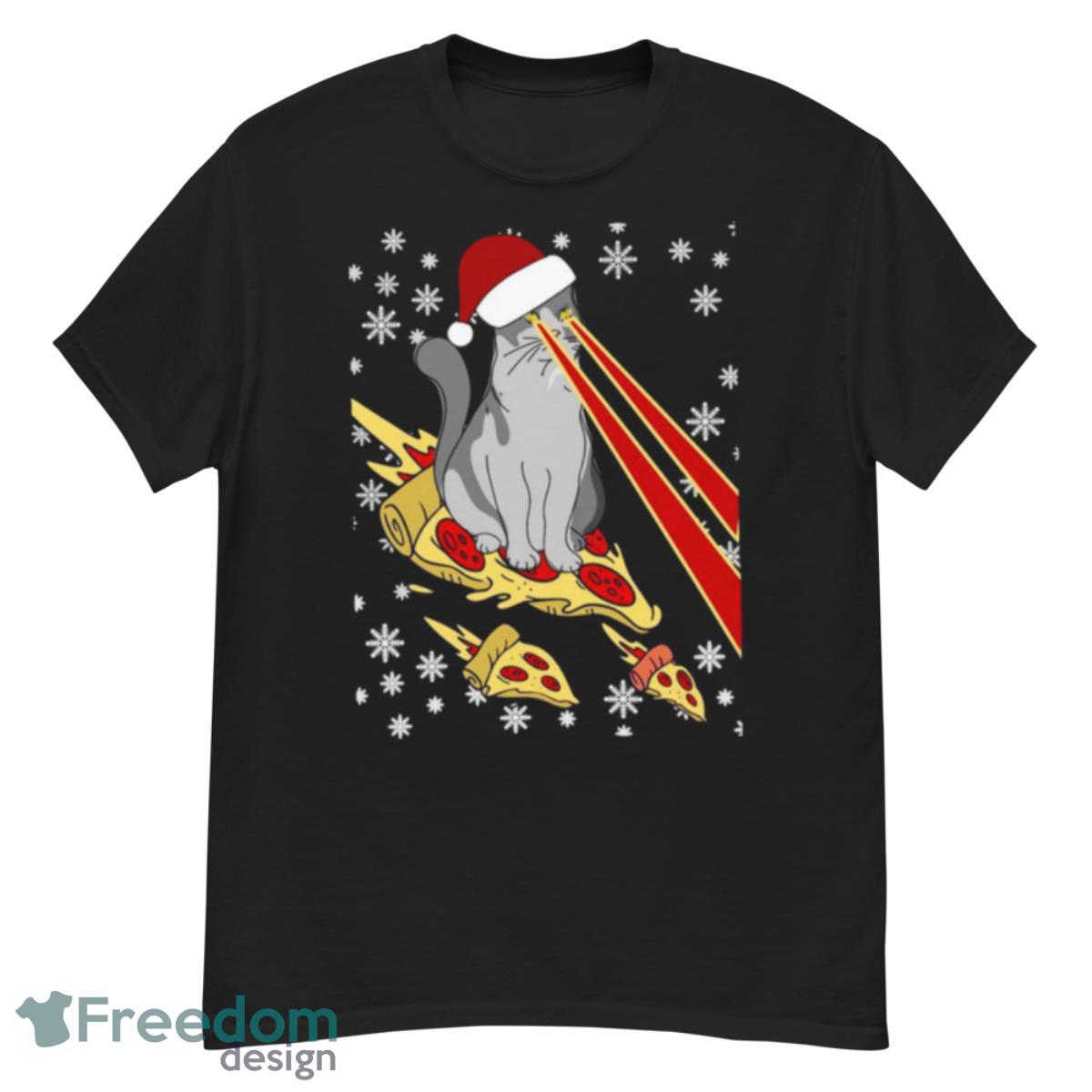 Christmas Cat Riding Pizza Cat Laser Beam shirt - G500 Men’s Classic T-Shirt