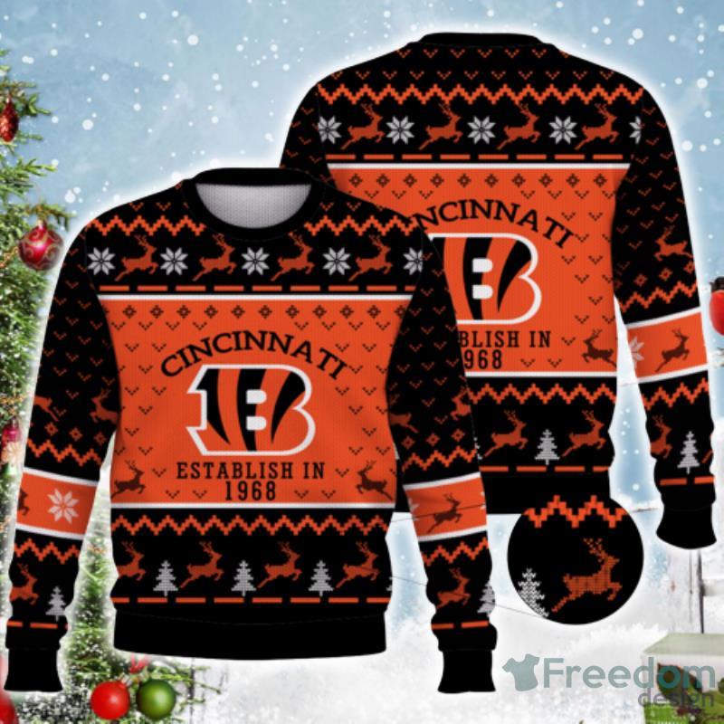 Cincinnati Bengals Snowflakes Pattern Ugly Christmas Sweater