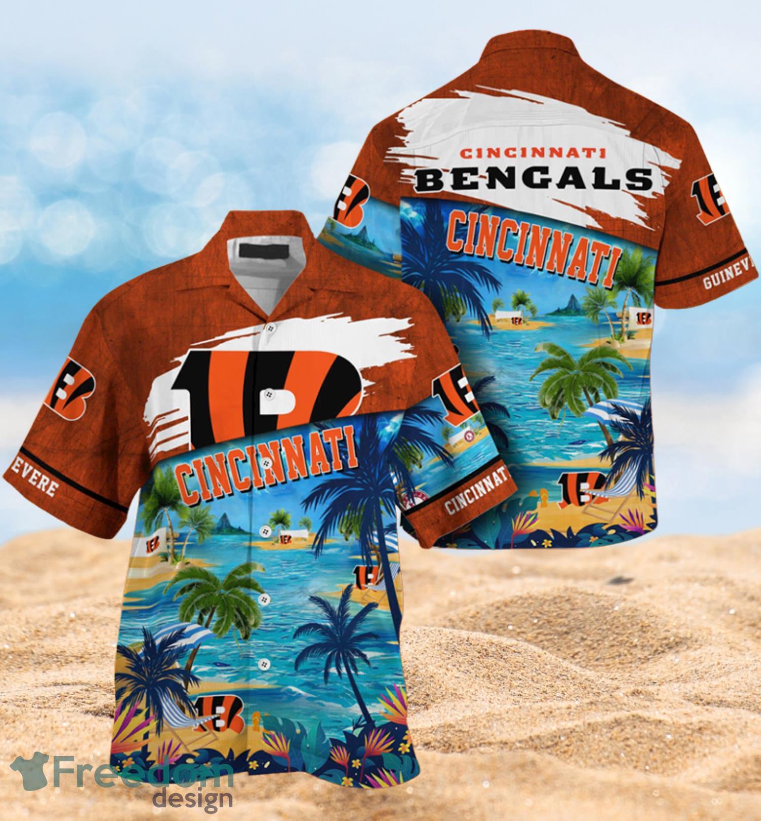 Cincinnati Bengals NFL Custom Name Hawaiian Beach Summer Shirt Full Over Print Product Photo 1