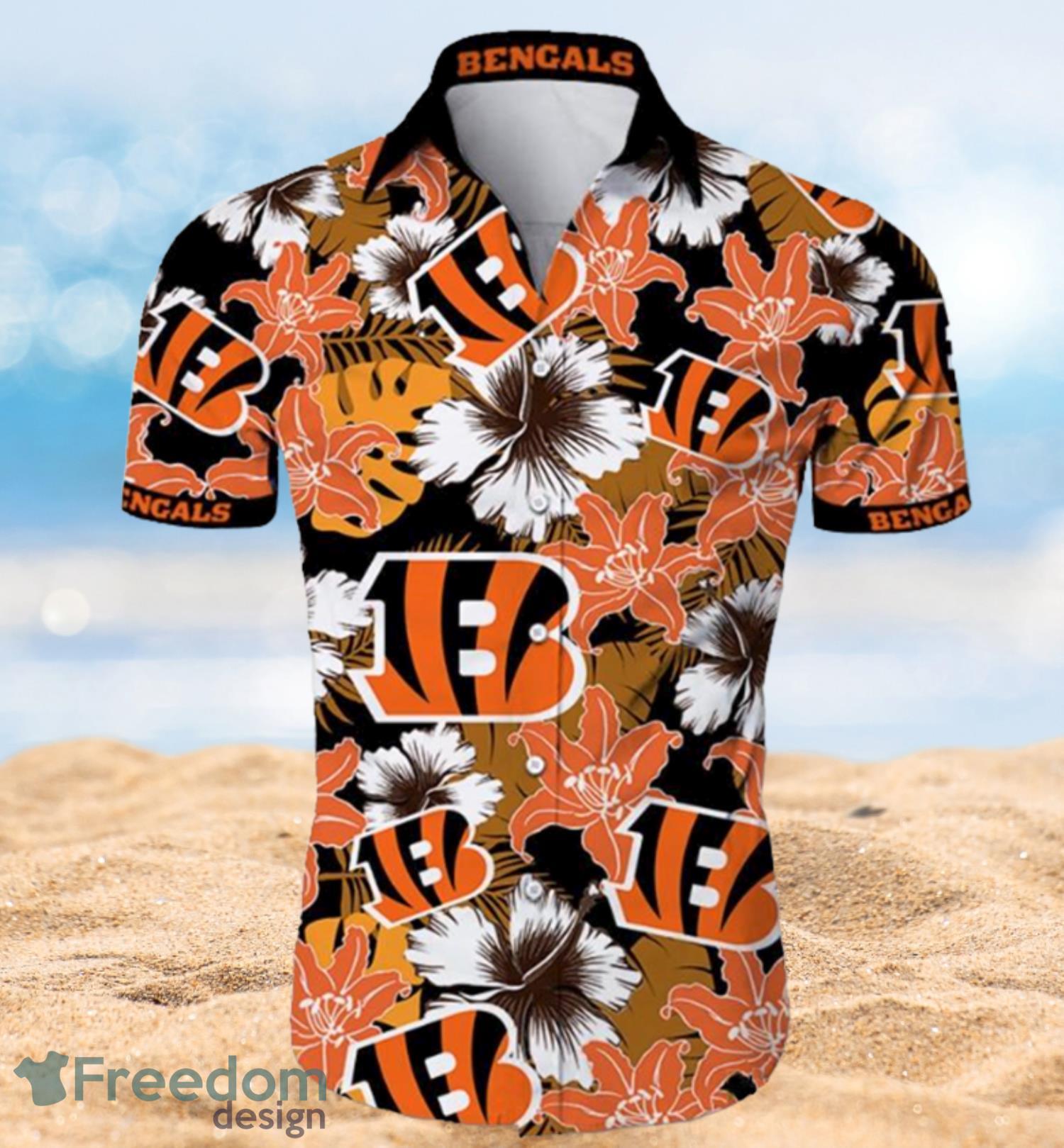 Cincinnati Bengals Tropical Flower Hawaiian Shirt Full Over Print Product Photo 1