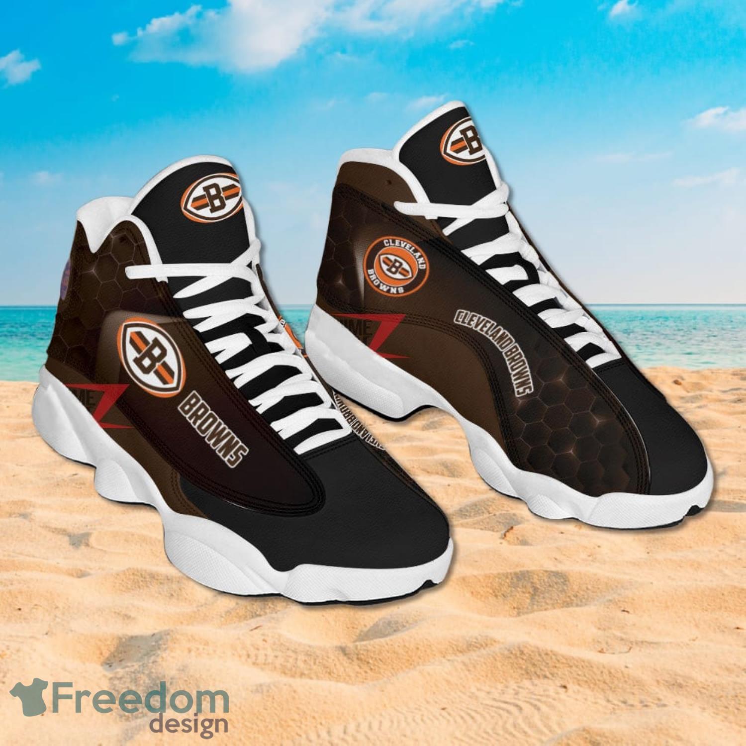 Cleveland Browns Air Jordan 13 Sneakers Nfl Custom Sport Shoes Product Photo 2