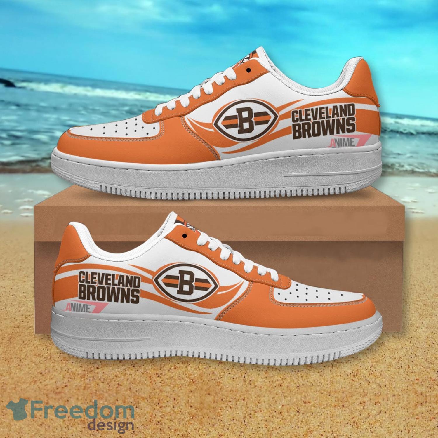 Cleveland Browns NFL Orange Air Force Shoes Gift For Fans Product Photo 1