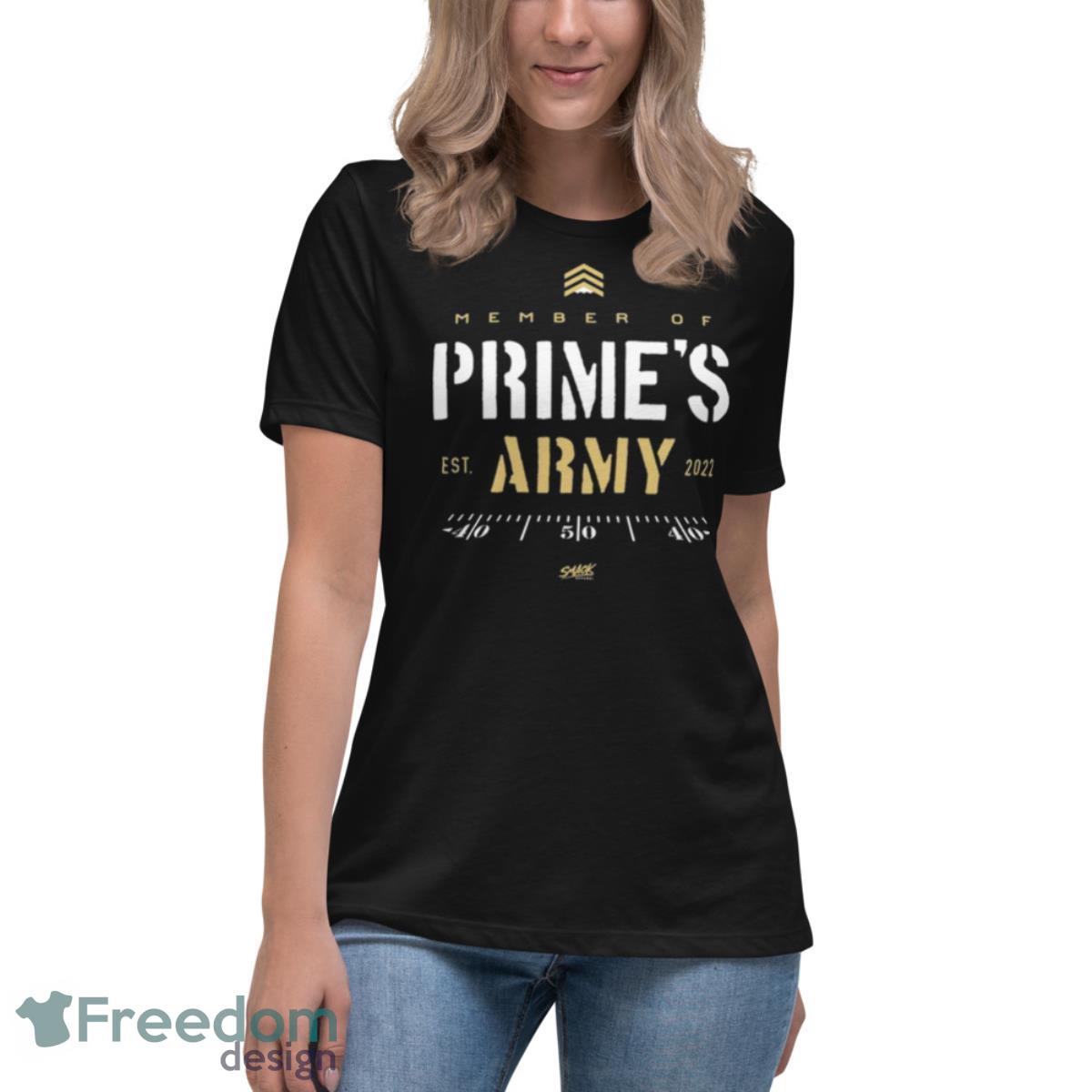 Colorado Member Of Prime’s Army Est 2022 Shirt - Womens Relaxed Short Sleeve Jersey Tee Colorado Member Of Prime’s Army Est 2022 Shirt - Womens Relaxed Short Sleeve Jersey Tee
