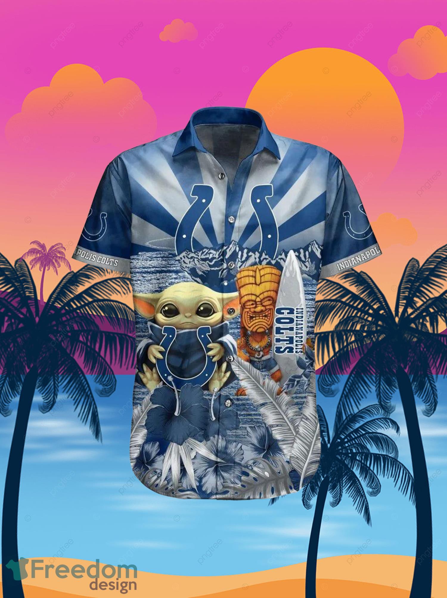 Colts Baby Yoda Star Wars Beach Summer Hawaiian Shirt Full Over Print Product Photo 2