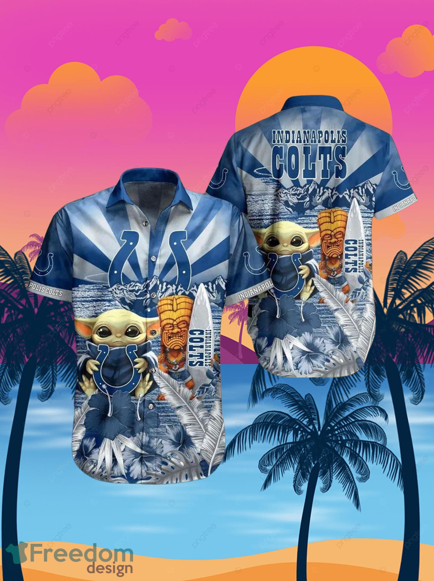 Colts Baby Yoda Star Wars Beach Summer Hawaiian Shirt Full Over Print Product Photo 1