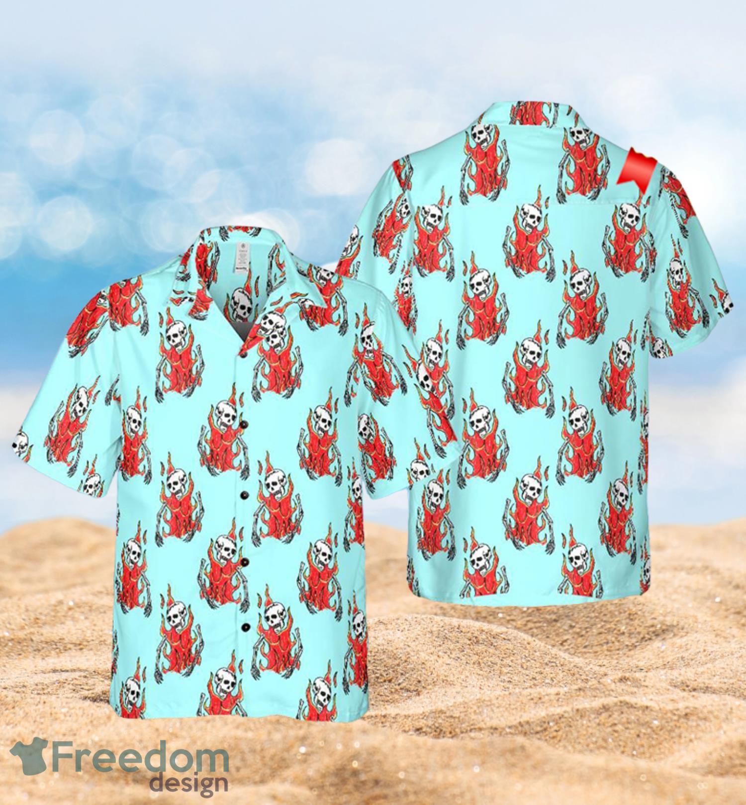 Concert Flaming Skulls Hawaiian Summer Shirt Full Over Print Product Photo 1