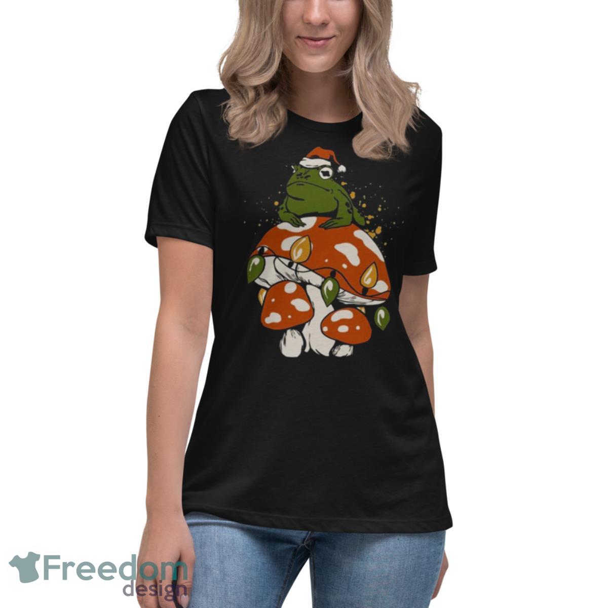 Cottagecore Christmas Holiday Mushroom shirt - Womens Relaxed Short Sleeve Jersey Tee Cottagecore Christmas Holiday Mushroom shirt - Womens Relaxed Short Sleeve Jersey Tee