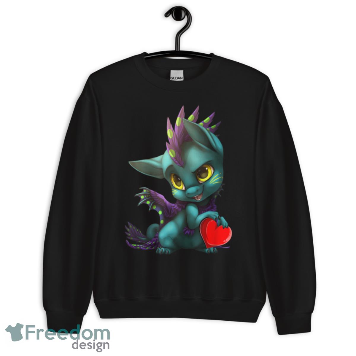Cute Dragon Hold Red Heart Valentines Day T Shirt - Unisex Crewneck Sweatshirt Cute Dragon Hold Red Heart Valentines Day T Shirt - Unisex Crewneck Sweatshirt