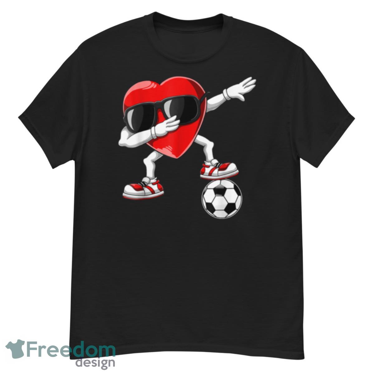 Dabbing Soccer Ball Heart Valentines Day Shirt Men Boys Kids T Shirt - G500 Men’s Classic T-Shirt