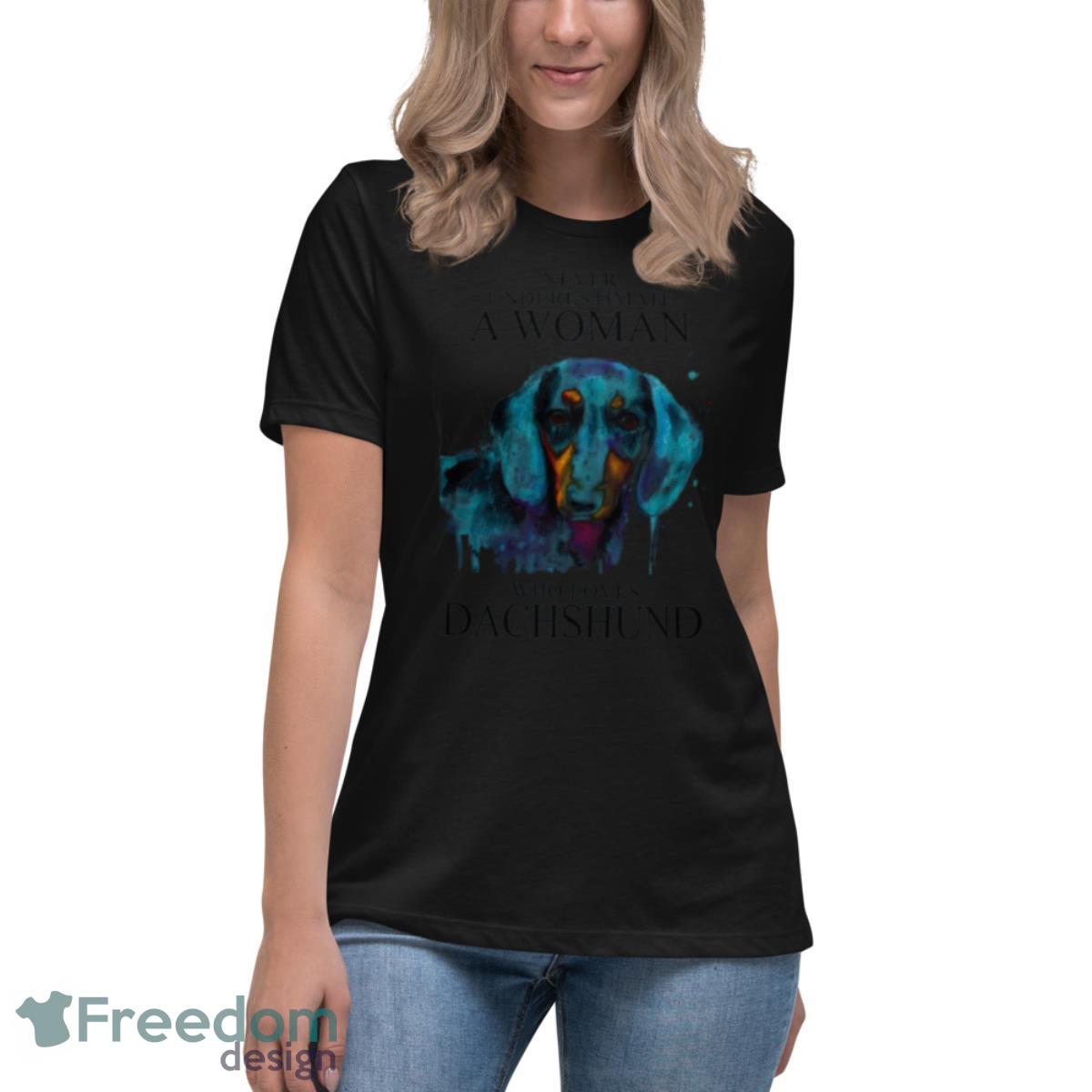 Dachshund Lover Girl Shirt - Womens Relaxed Short Sleeve Jersey Tee Dachshund Lover Girl Shirt - Womens Relaxed Short Sleeve Jersey Tee