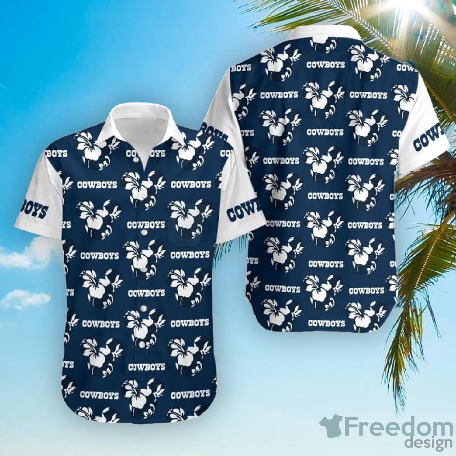 Dallas Cowboys Mickey And Flowers Hawaiian Shirt And Shorts