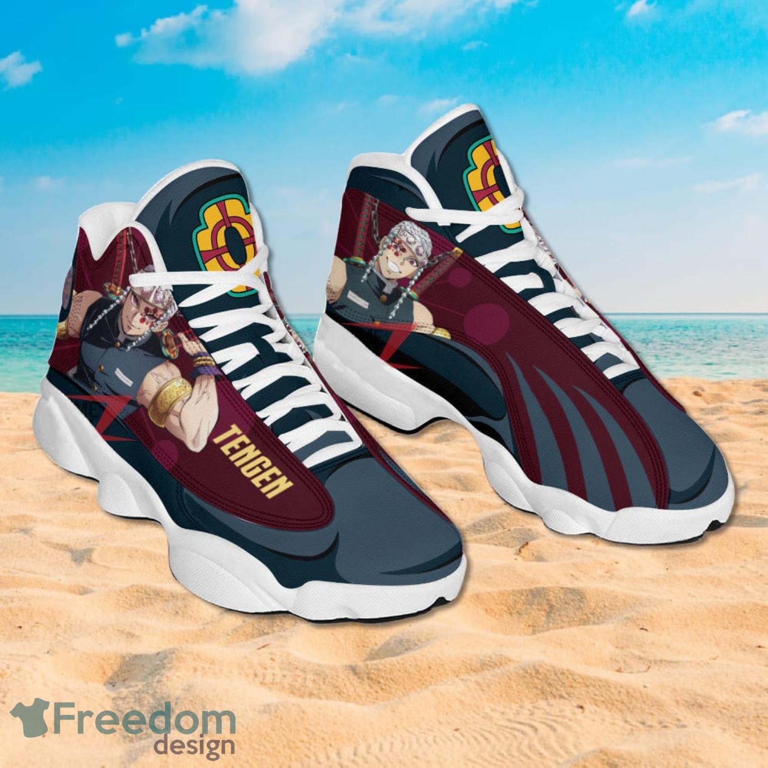 Demon Slayer Air Jd13 Sneakers Uzui Tengen Anime Shoes Gift For Fans Product Photo 2