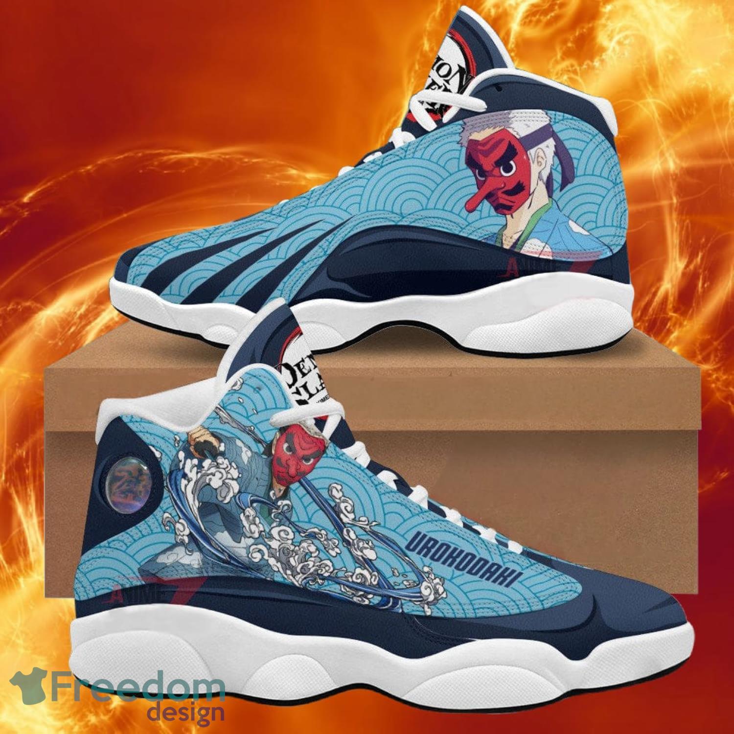 Demon Slayer Jd 13 Sneakers Sakonji Urokodaki Air Jordan 13 Anime Shoes Gift For Fans Product Photo 1