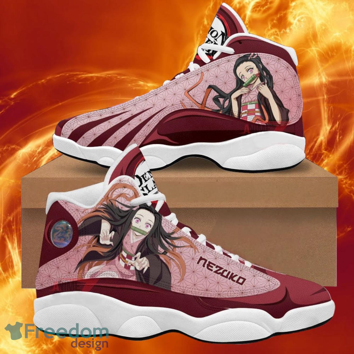 Demon Slayer Jd13 Sneakers Nezuko Jordan 13 Sneakers Anime Shoes Gift For Fans Product Photo 1