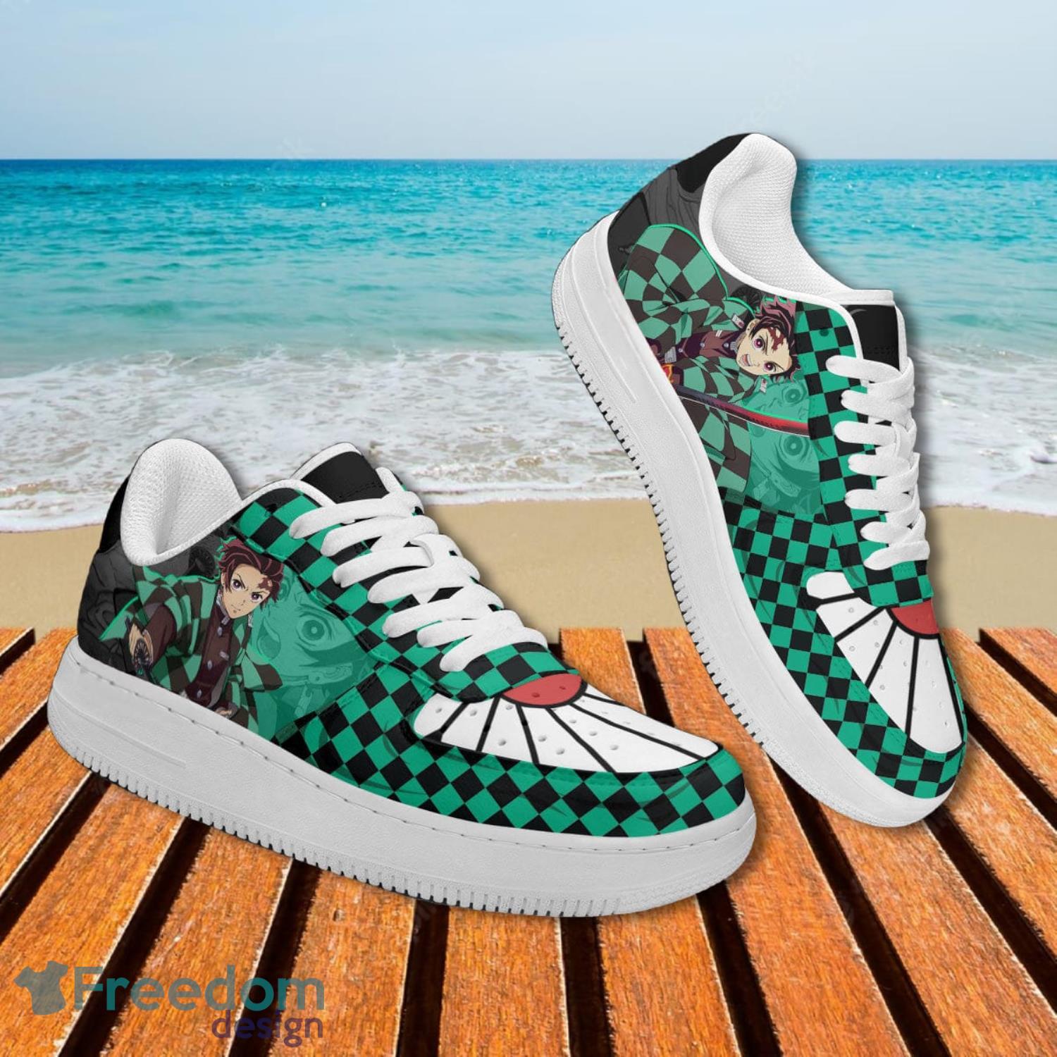 Demon Slayer Tanjiro Green Air Force Shoes Gift For Animes Fans Product Photo 2