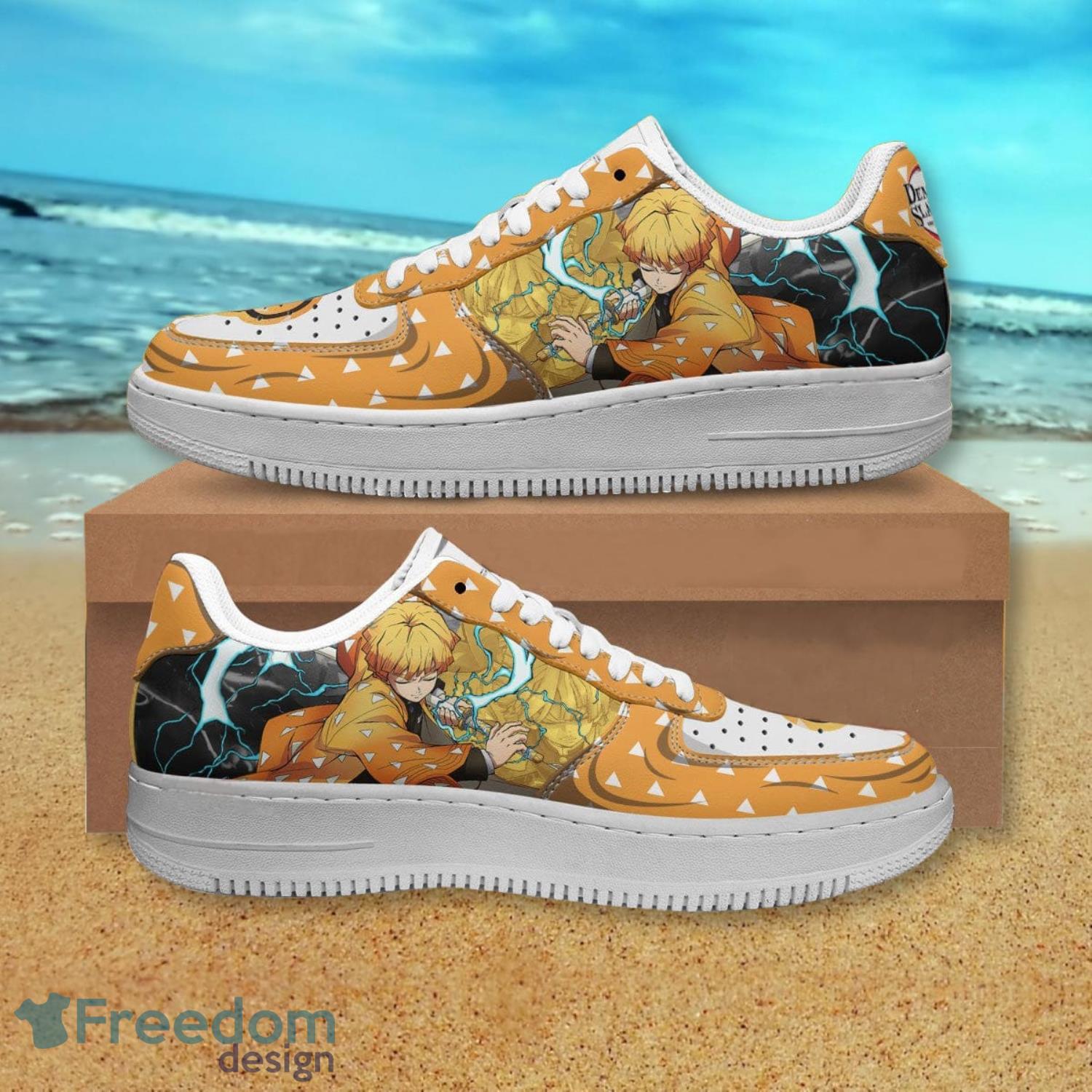 Demon Slayer Zenitsu Yellow Air Force Shoes Gift For Anime's Fans Product Photo 1