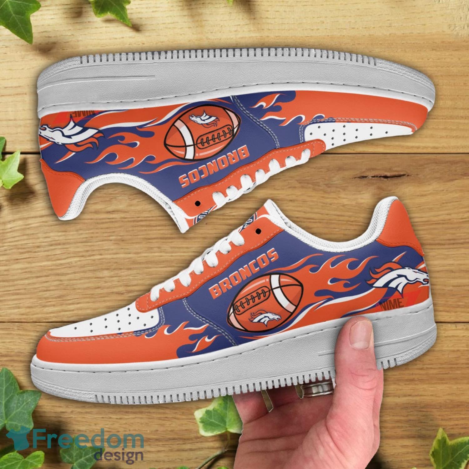 Denver Broncos NFL Orange Air Force Shoes Gift For Fans Product Photo 2