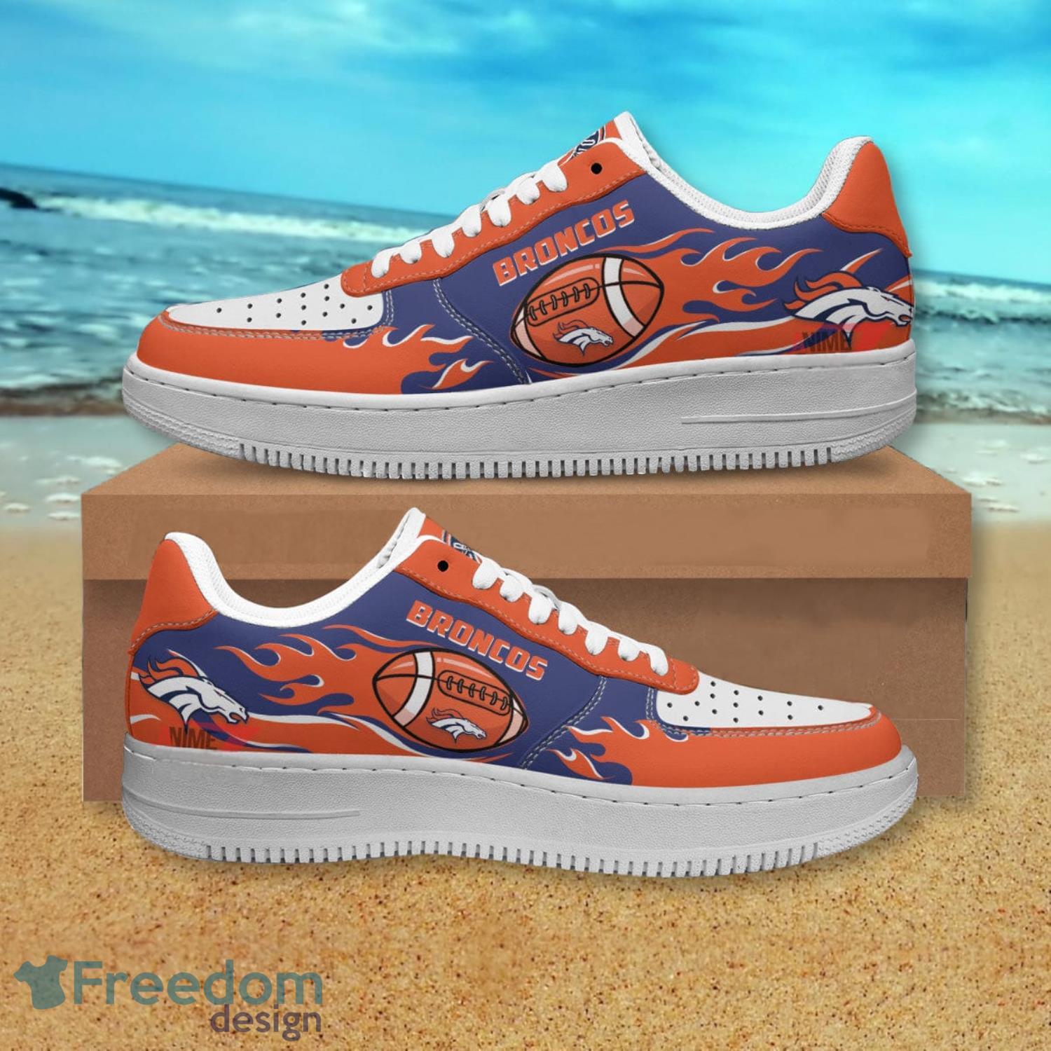 Denver Broncos NFL Orange Air Force Shoes Gift For Fans Product Photo 1