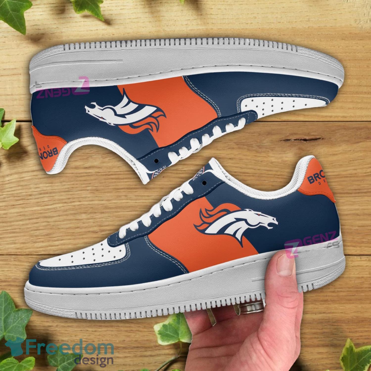 Denver Broncos NFL Orange And Navy Air Force Shoes Gift For Fans Product Photo 2