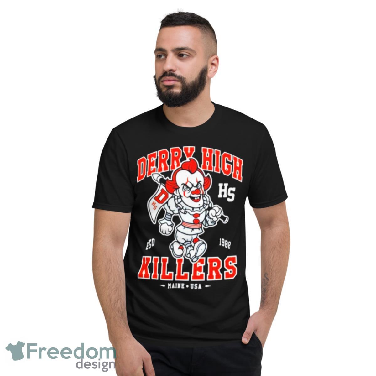 Derry High School Killers Clown Mascot Vintage Distressed Horror College Mascot Shirt - Short Sleeve T-Shirt