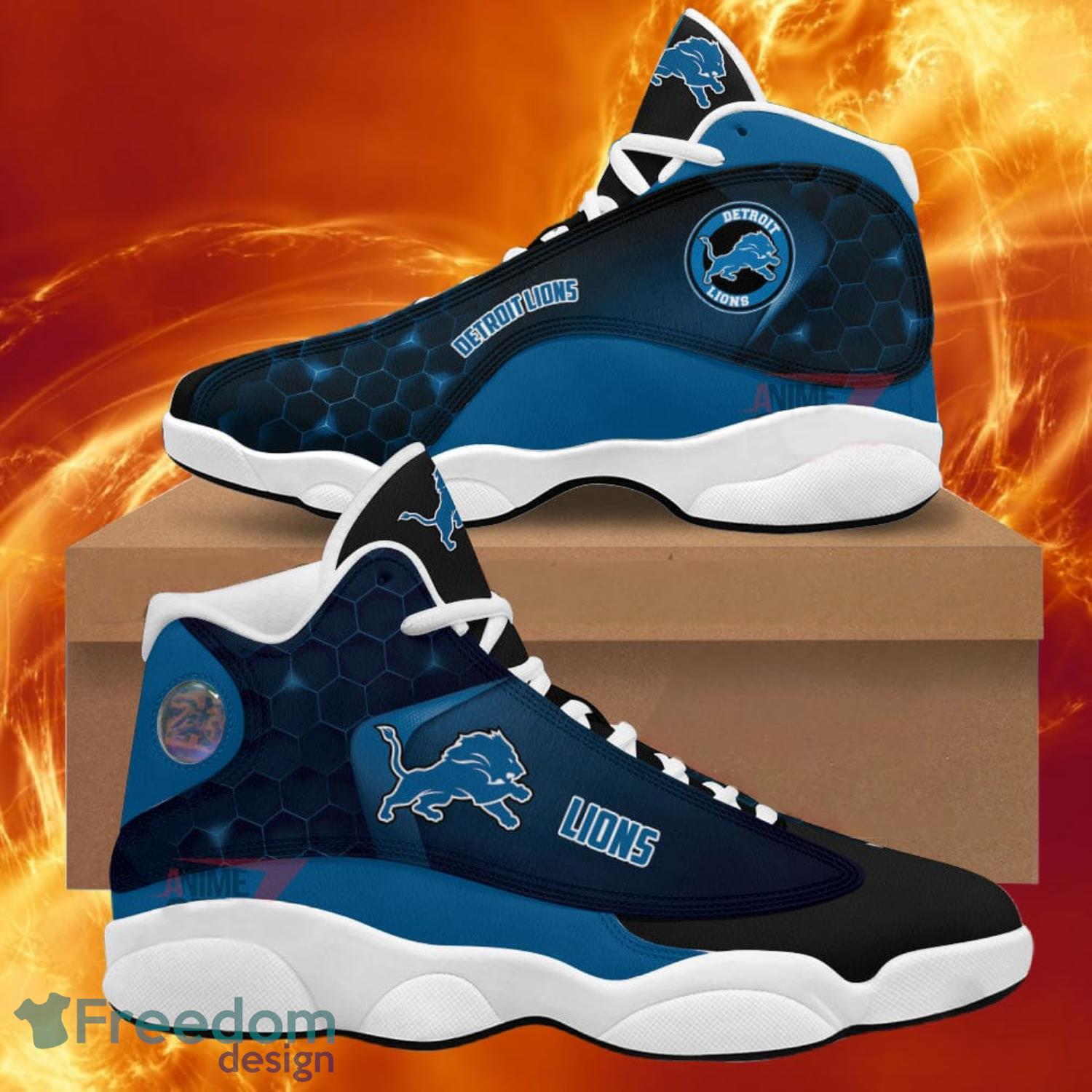 Detroit Lions Air Jordan 13 Sneakers Nfl Custom Sport Shoes Product Photo 1