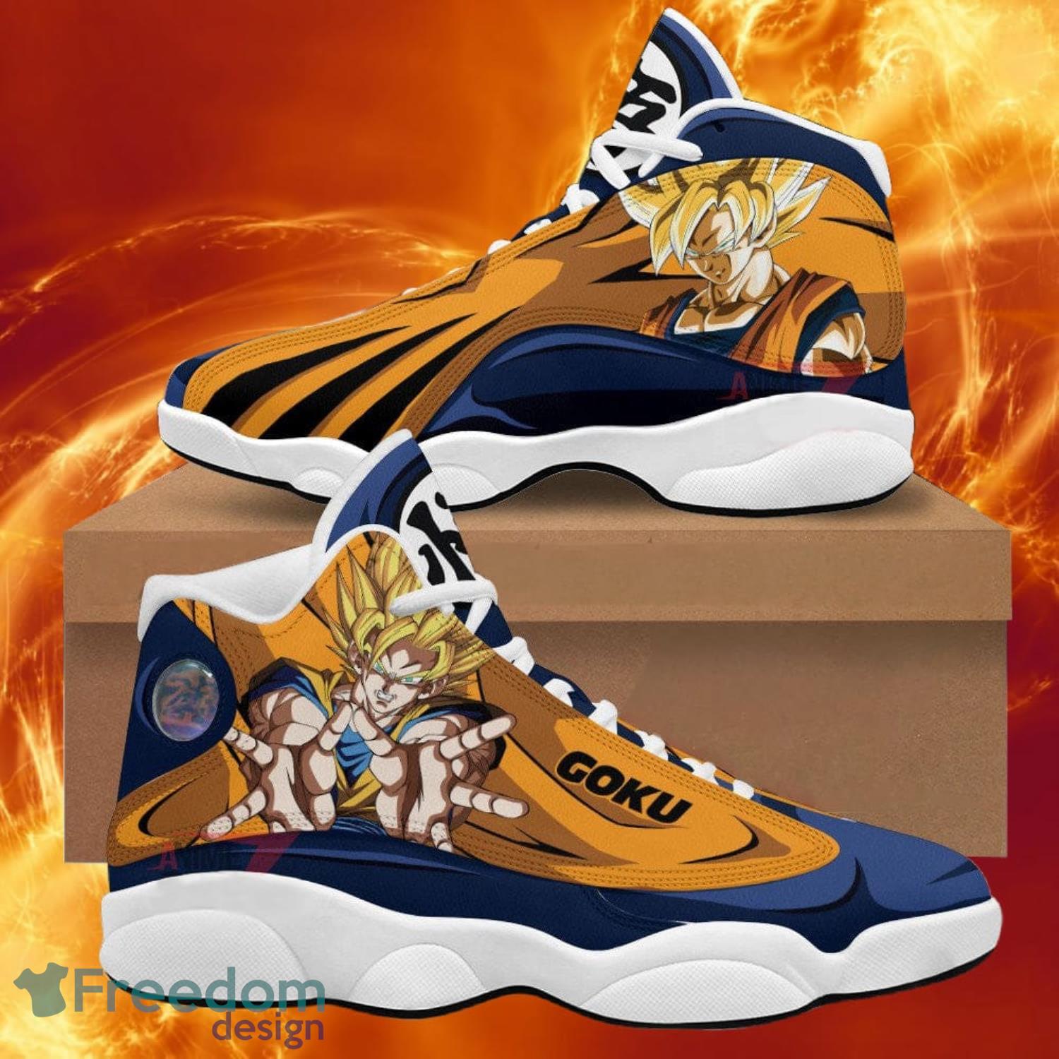 Dragon Ball Goku Super Saiyan 2 Air Jordan 13 Sneakers Anime Shoes Gift For Fans Product Photo 1