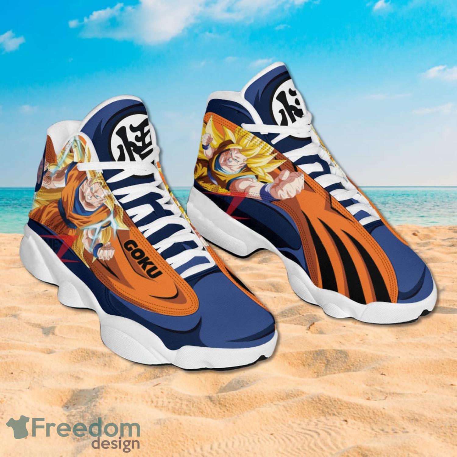 Dragon Ball Sneakers Goku Super Saiyan 3 Air Jordan 13 Anime Shoes Gift For Fans Product Photo 2