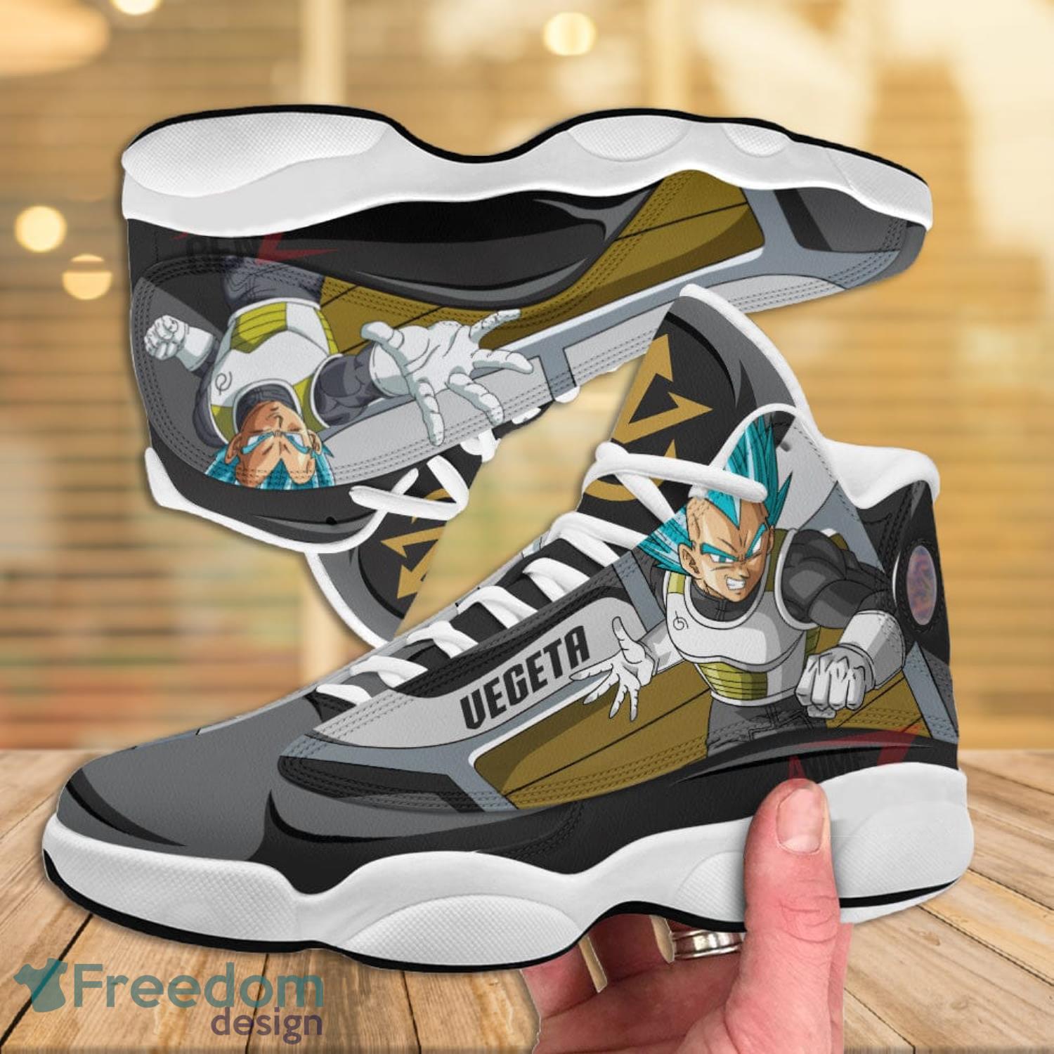 Wijden Ananiver evalueren Dragon Ball Vegeta Fukkatsu Super Saiyan God Air Jordan 13 Sneakers Anime  Shoes Gift For Fans - Freedomdesign