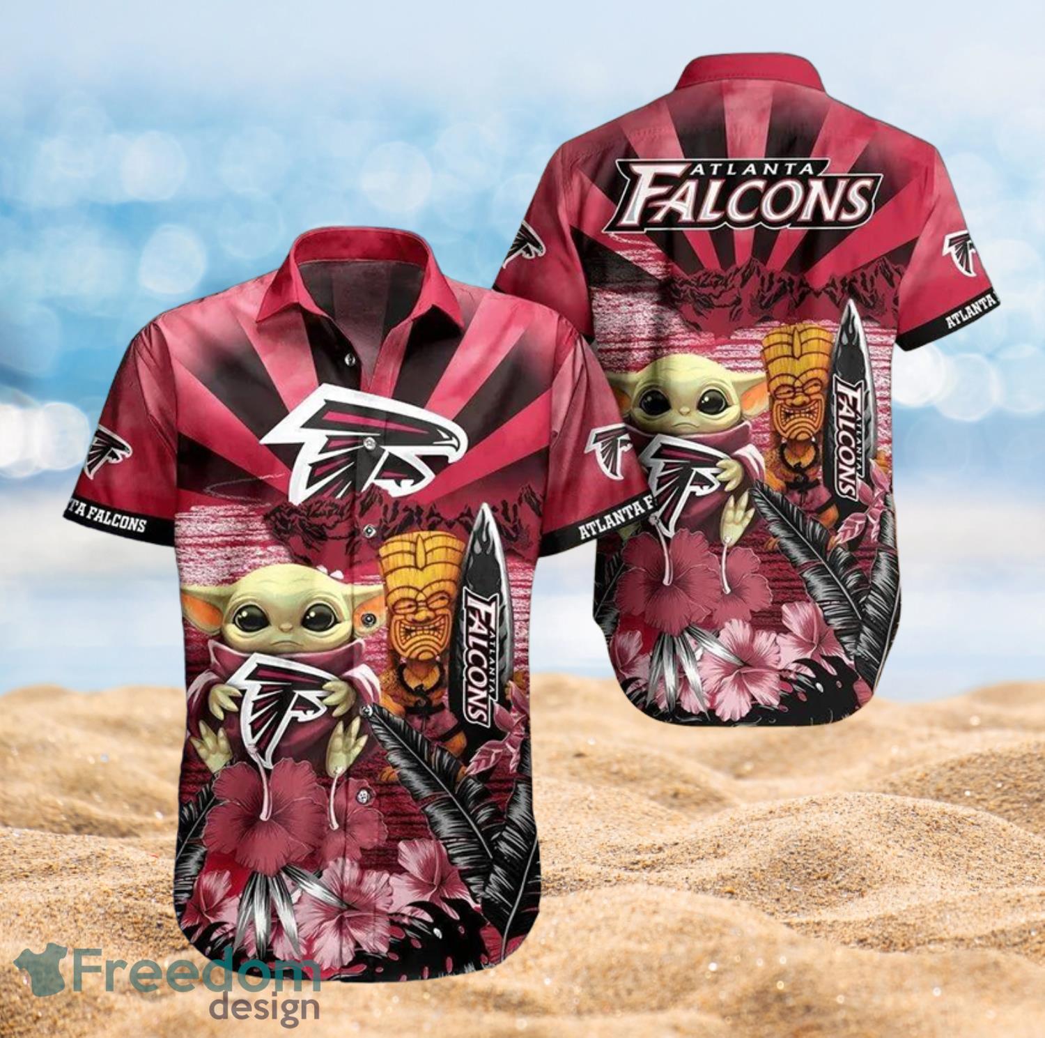 Falcons Baby Yoda Star Wars Beach Summer Hawaiian Shirt Full Over Print Product Photo 1