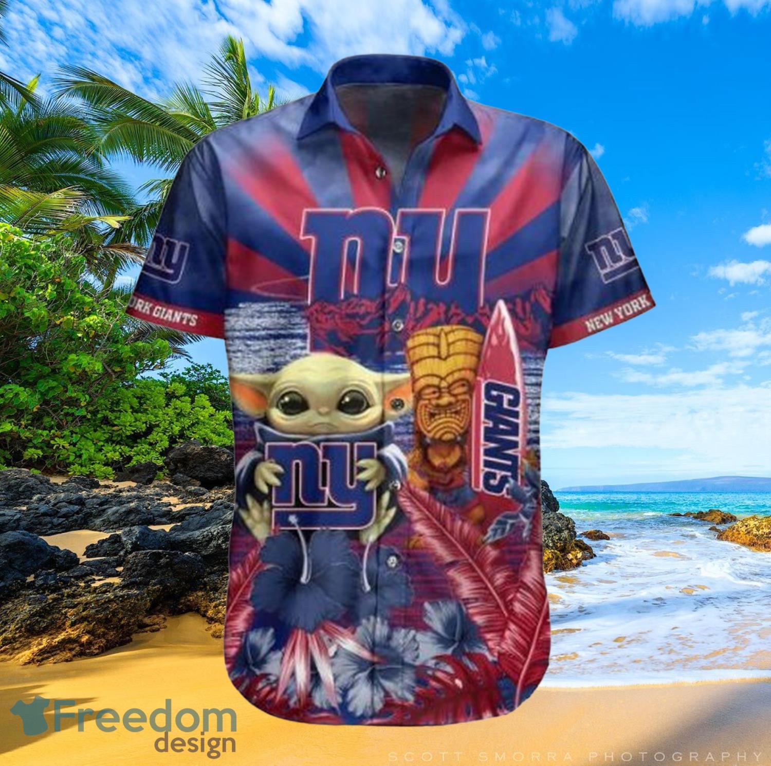 Giants Baby Yoda Star Wars Beach Summer Hawaiian Shirt Full Over Print Product Photo 2