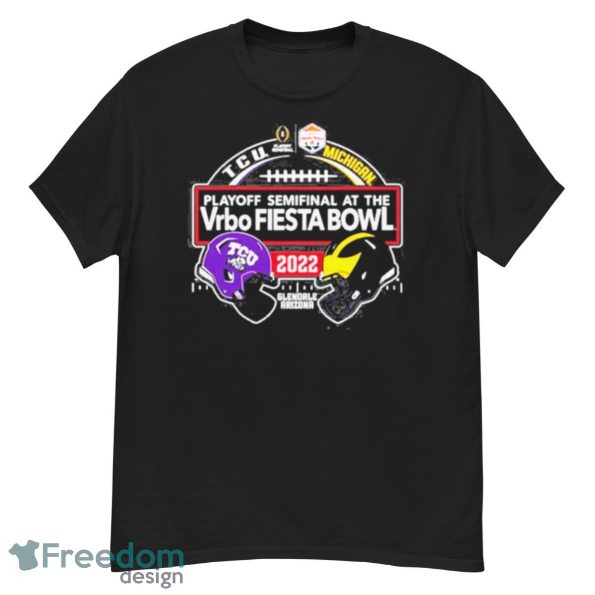 Glendale Arizona TCU Horned Frogs vs Michigan Wolverines CFP Semifinal Vrbo Fiesta Bowl 2022 Shirt - G500 Men’s Classic T-Shirt